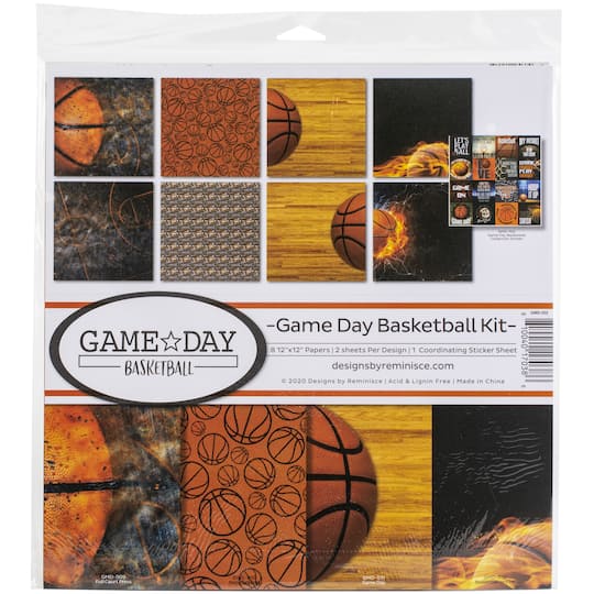 Reminisce Collection Kit 12&#x22;X12&#x22;-Game Day Basketball